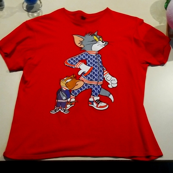 Tom and Jerry Shirts Red Tom And Jerry Large Tshirt Poshmark